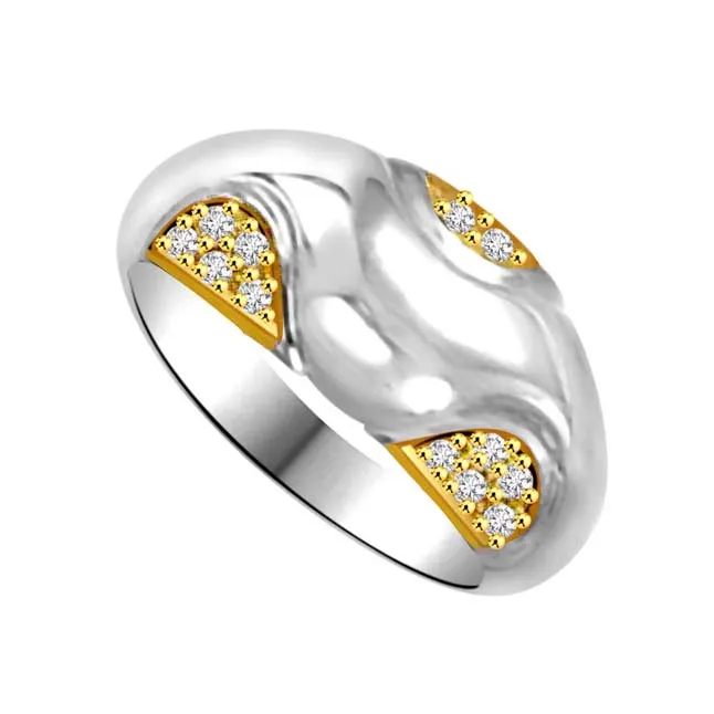 Two -Tone Diamond Gold rings SDR845 -White Yellow Gold rings