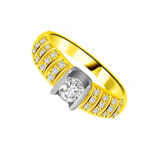 Two-Tone Real Diamond Gold Ring (SDR846)