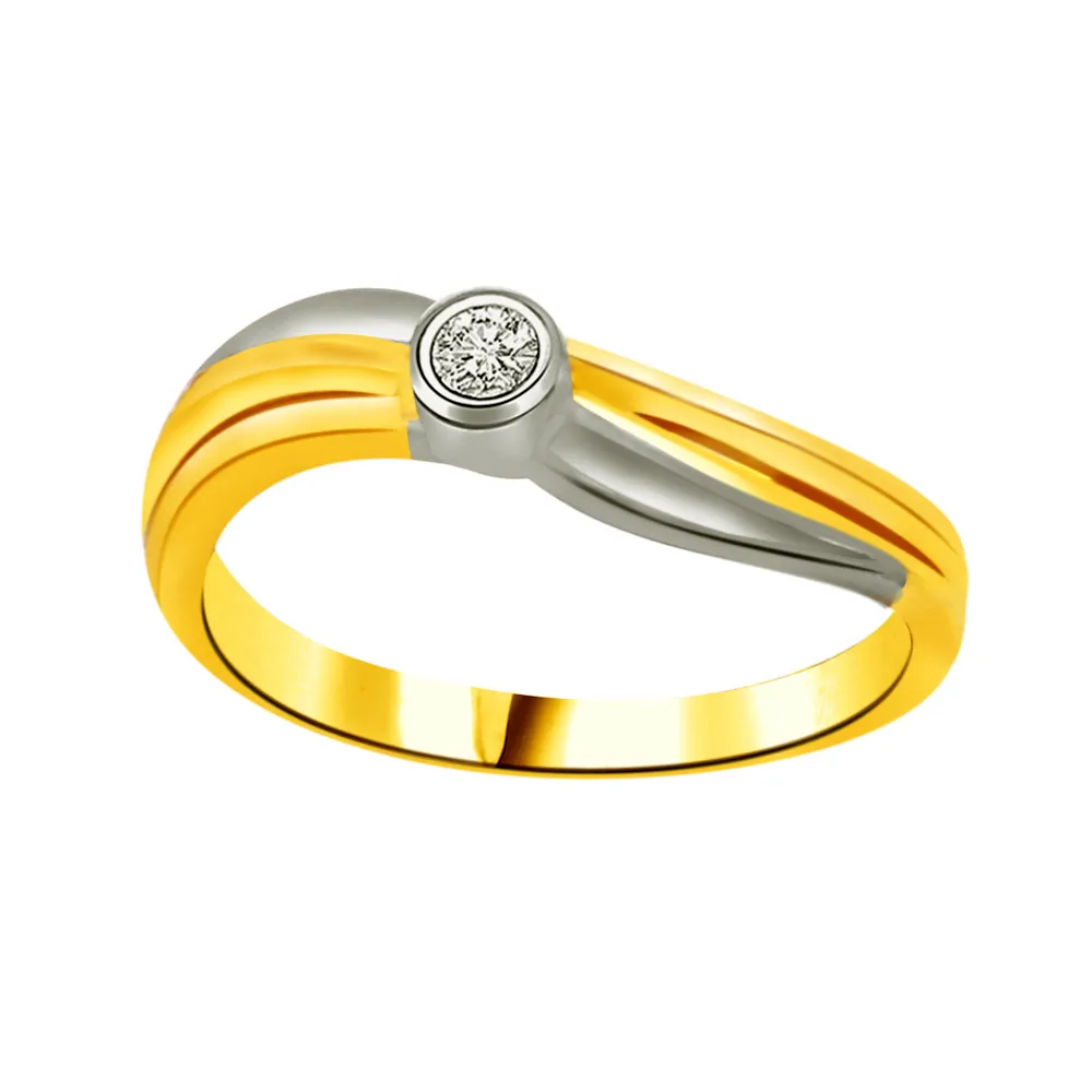 Solitaire Real Diamond Two-Tone Ring (SDR848)