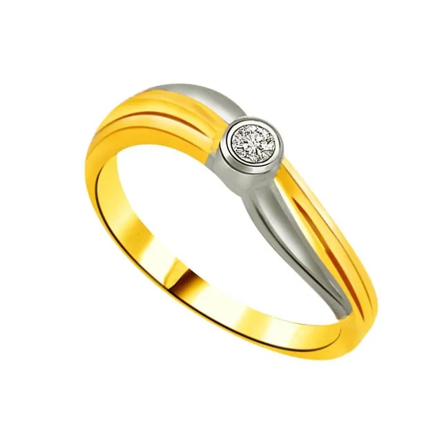 Solitaire Real Diamond Two-Tone Ring (SDR848)