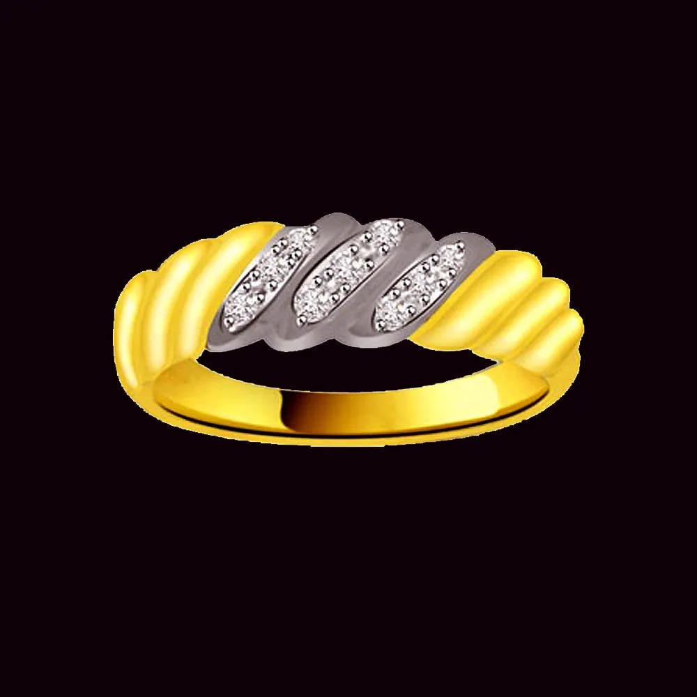 Two -Tone Diamond Gold rings SDR849 -White Yellow Gold rings