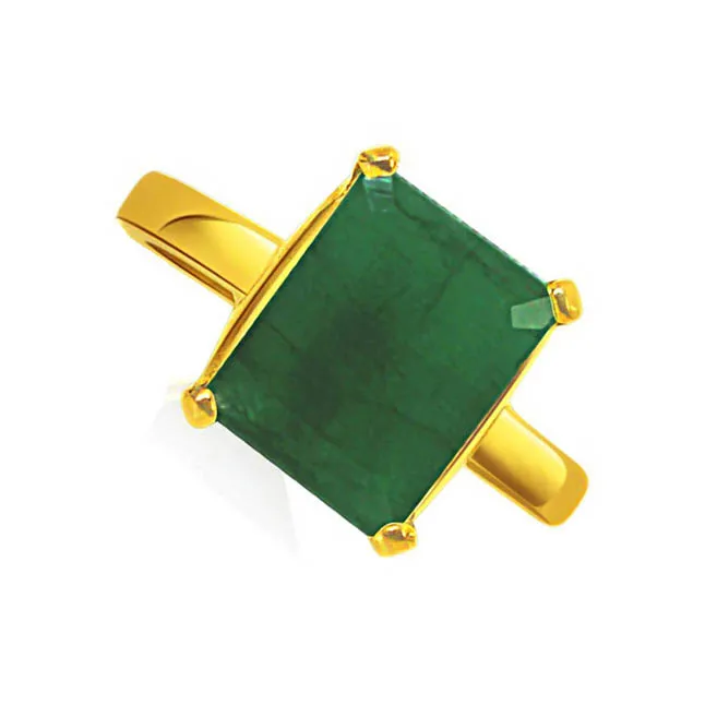 Glistening Emerald Elegance - Solitaire Rings (SDR85)