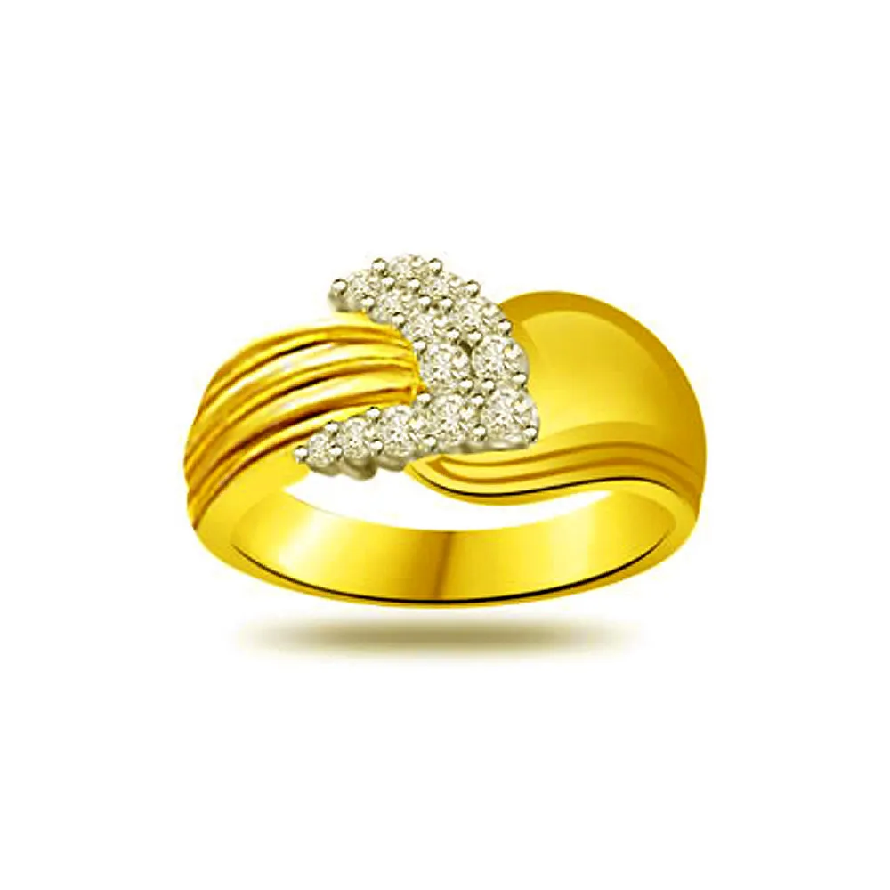 Classic Real Diamond Gold Ring (SDR857)