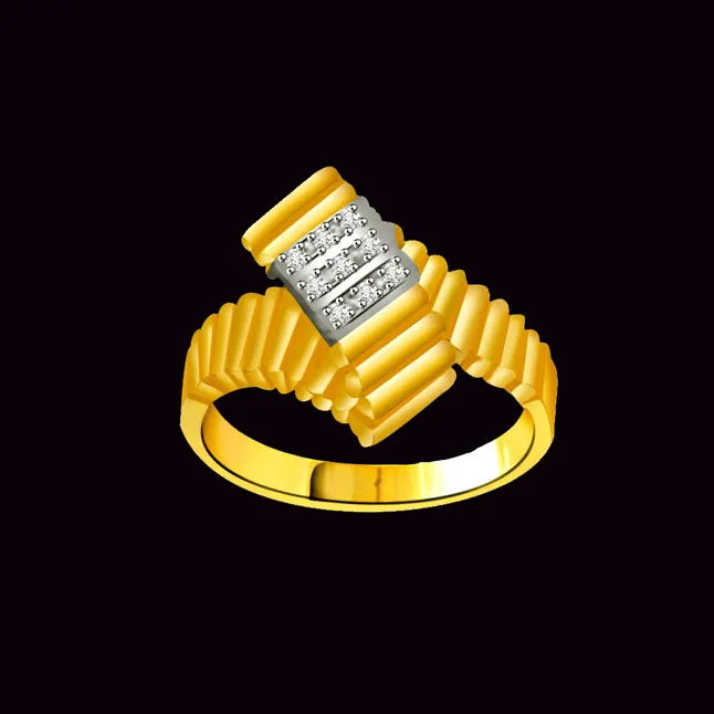 Two-Tone Real Diamond Gold Ring (SDR858)