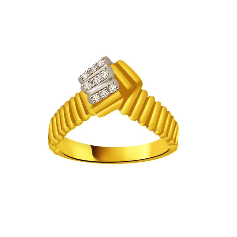 Shimmer Diamond Gold rings SDR859 -White Yellow Gold rings