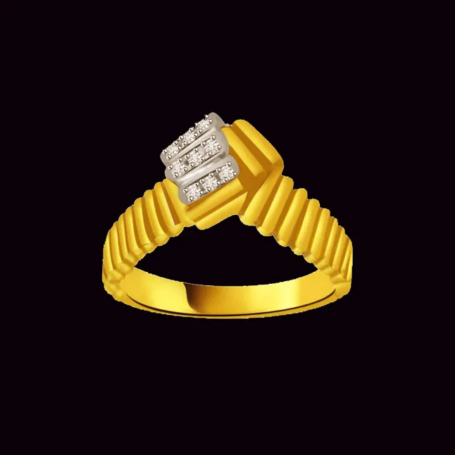 Shimmer Diamond Gold rings SDR859 -White Yellow Gold rings