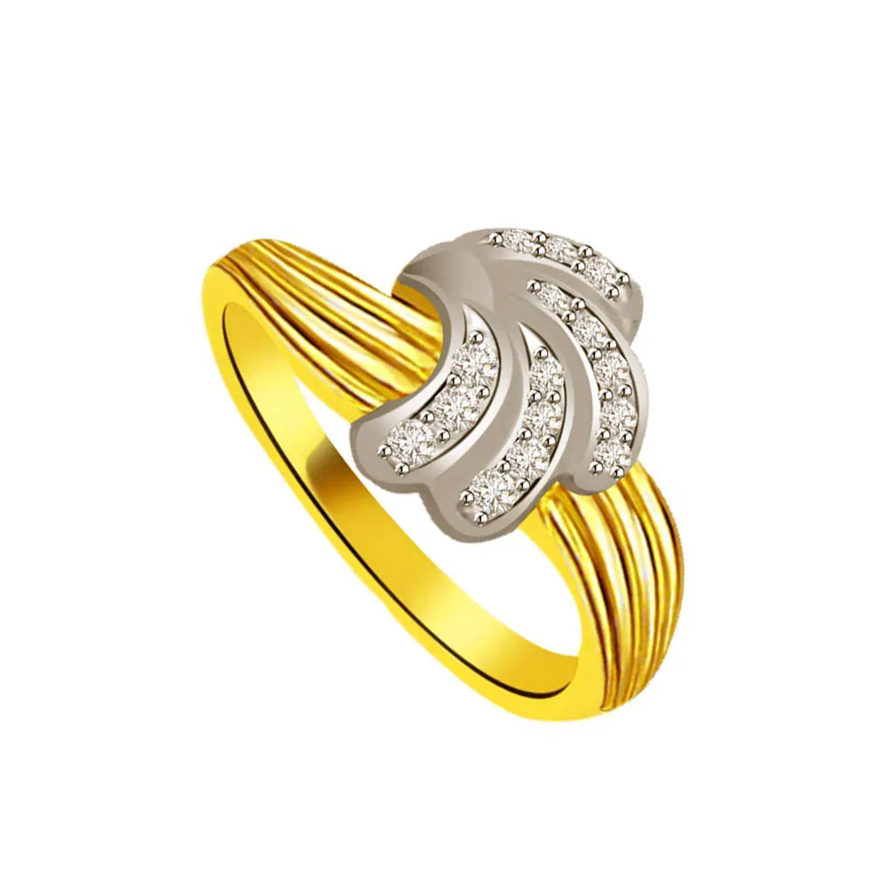 Classic Diamond Gold rings SDR861 -White Yellow Gold rings