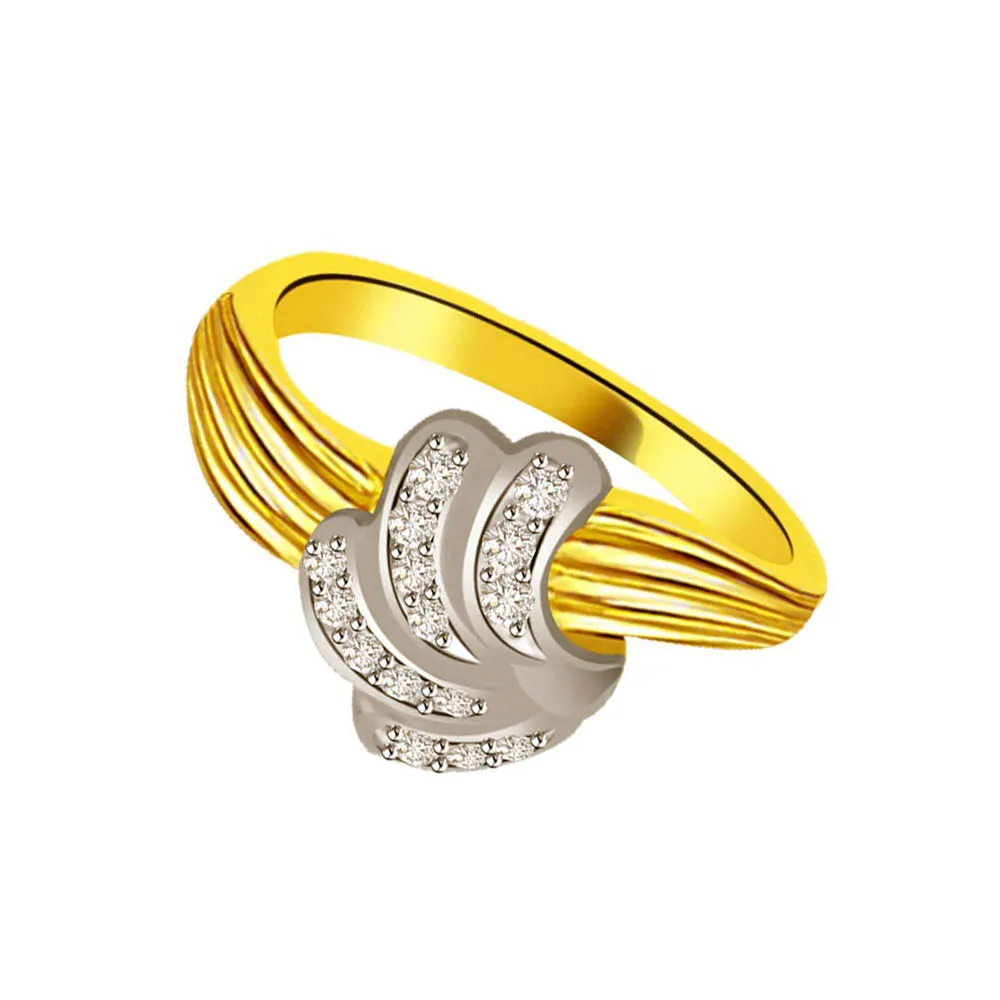 Classic Diamond Gold rings SDR861 -White Yellow Gold rings