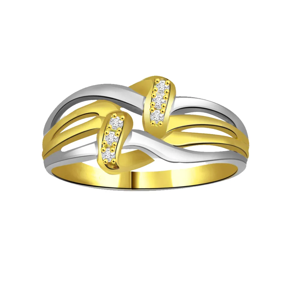 Two-Tone Real Diamond Gold Ring (SDR864)