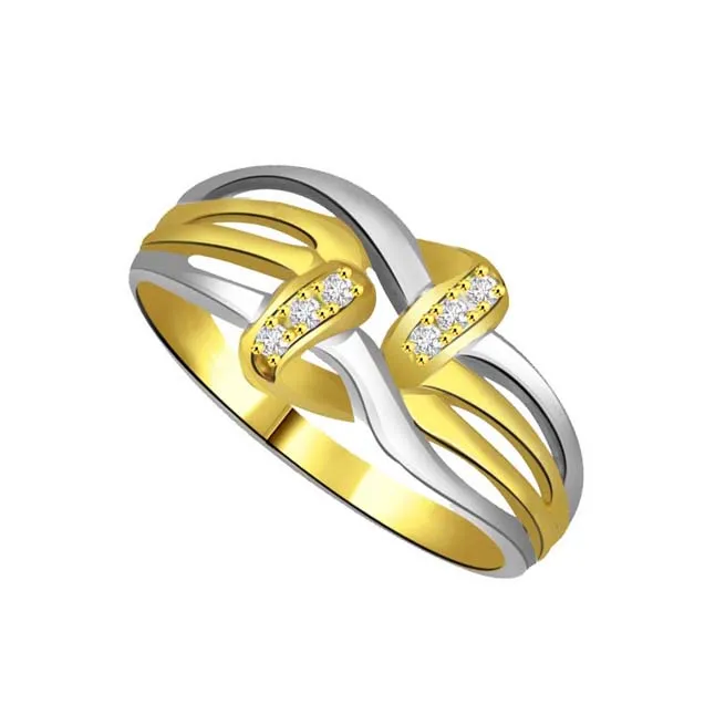 Two -Tone Diamond Gold rings SDR864 -White Yellow Gold rings