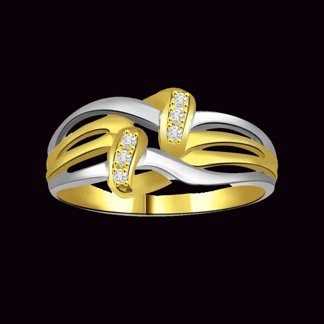 Two-Tone Real Diamond Gold Ring (SDR864)