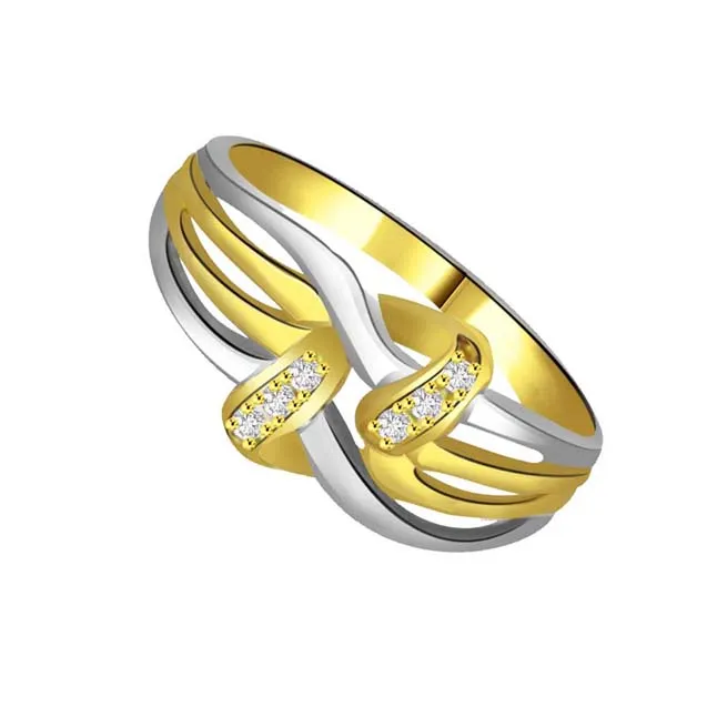Two -Tone Diamond Gold rings SDR864 -White Yellow Gold rings
