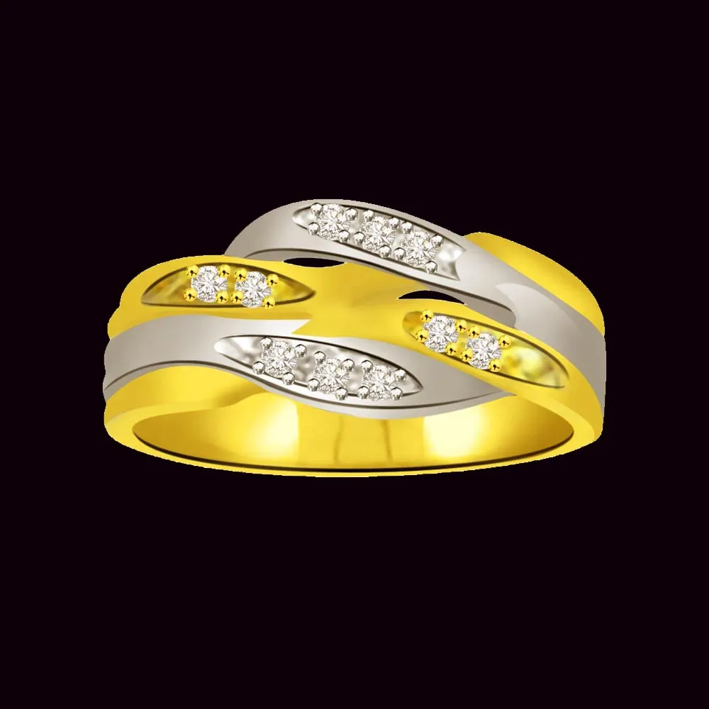 Pretty Diamond Gold rings SDR865 -White Yellow Gold rings