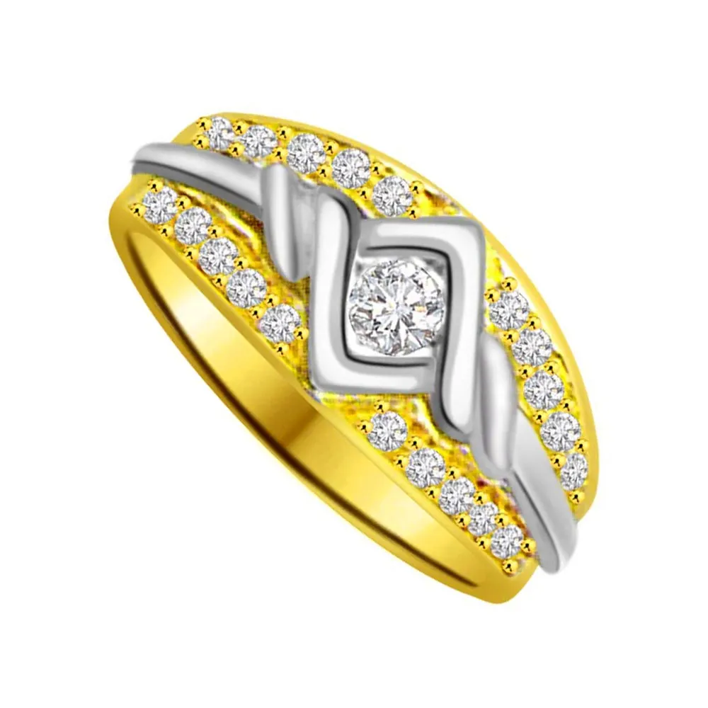 Classic Diamond Gold rings SDR866 -White Yellow Gold rings