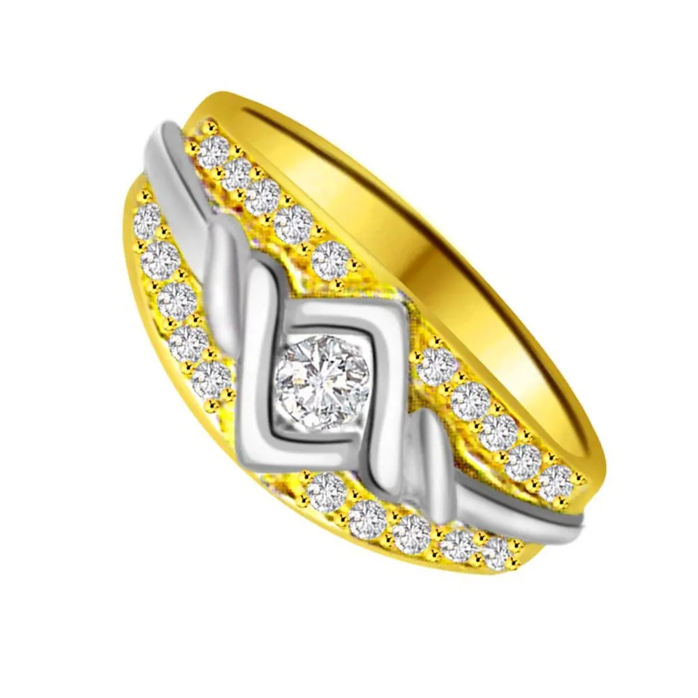Classic Diamond Gold rings SDR866 -White Yellow Gold rings