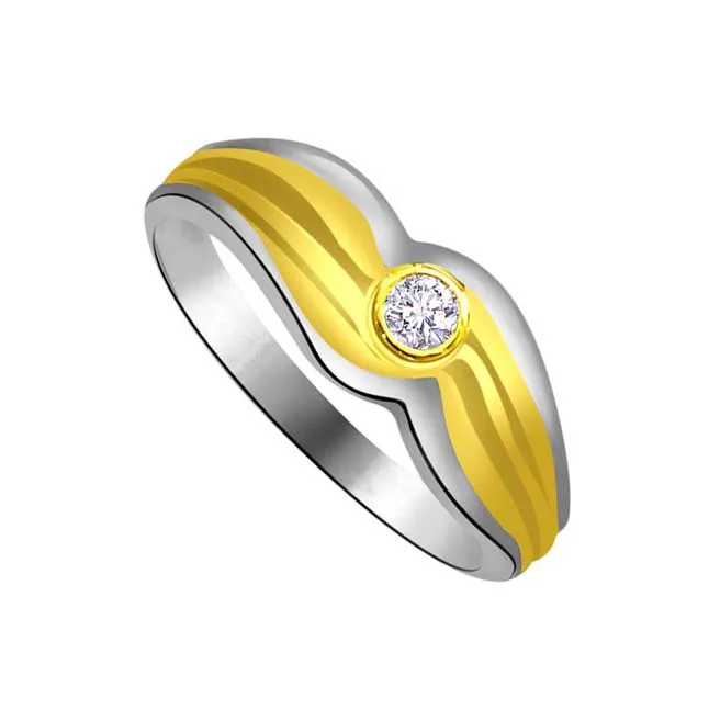 Solitaire Real Diamond Two-Tone Ring (SDR867)