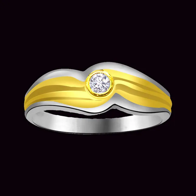 Solitaire Real Diamond Two-Tone Ring (SDR867)