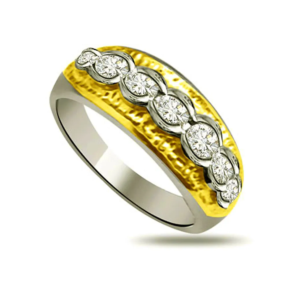 Two-Tone Real Diamond Gold Ring (SDR871)