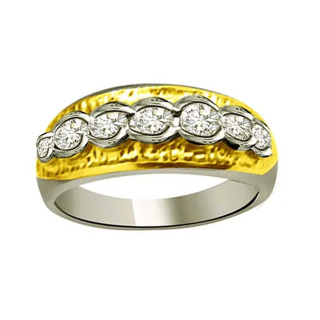 Two -Tone Diamond Gold rings SDR871 -White Yellow Gold rings