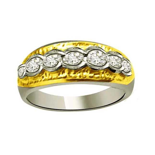 Two-Tone Real Diamond Gold Ring (SDR871)