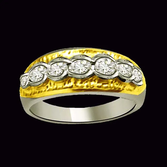 Two -Tone Diamond Gold rings SDR871 -White Yellow Gold rings