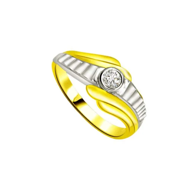 Solitaire Real Diamond Two-Tone Ring (SDR874)