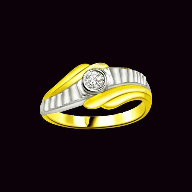 Solitaire Real Diamond Two-Tone Ring (SDR874)