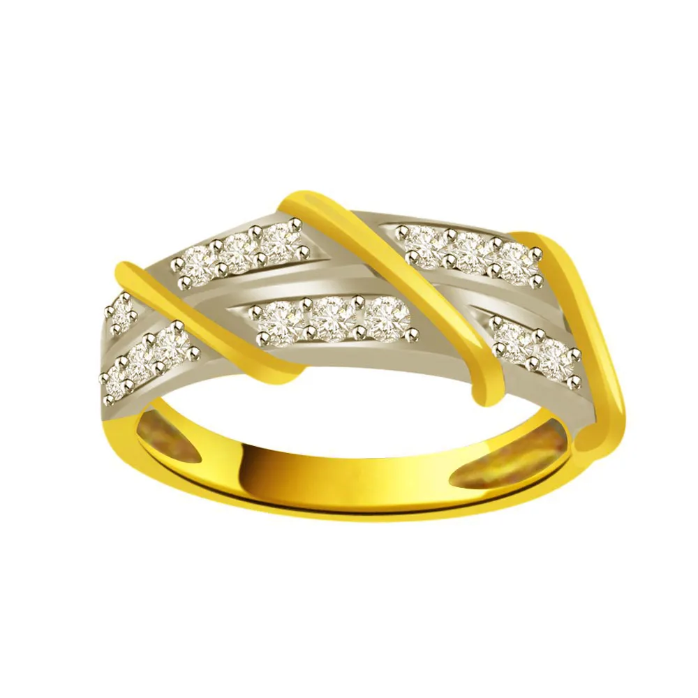 Pretty Diamond Gold rings SDR876 -White Yellow Gold rings