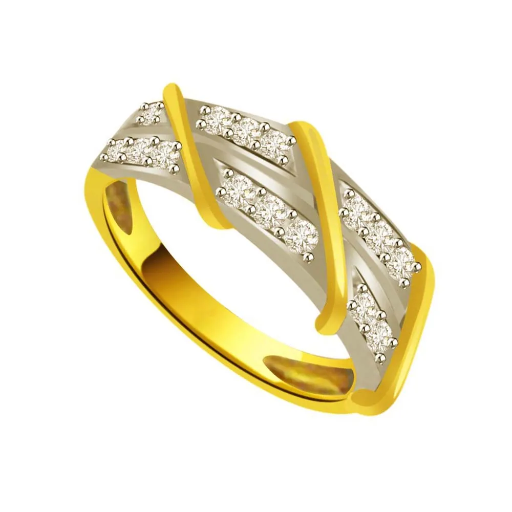 Pretty Diamond Gold rings SDR876 -White Yellow Gold rings