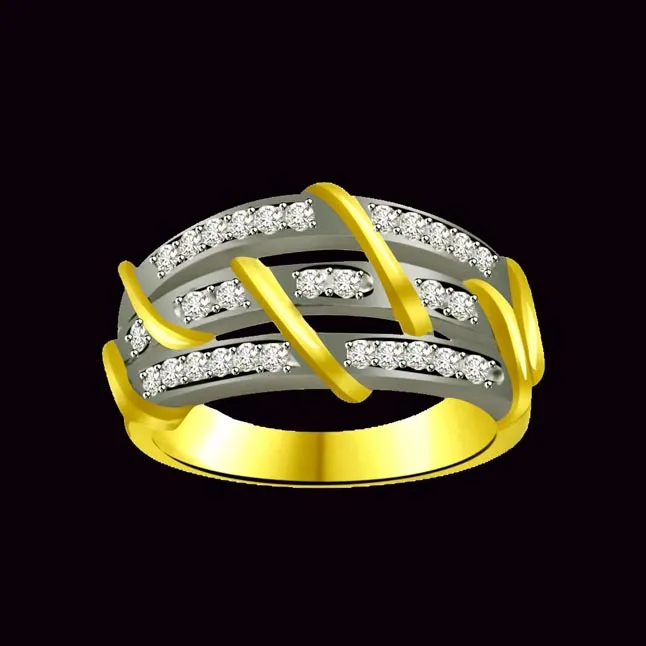 Classic Diamond Gold rings SDR877 -2 Tone Half Eternity