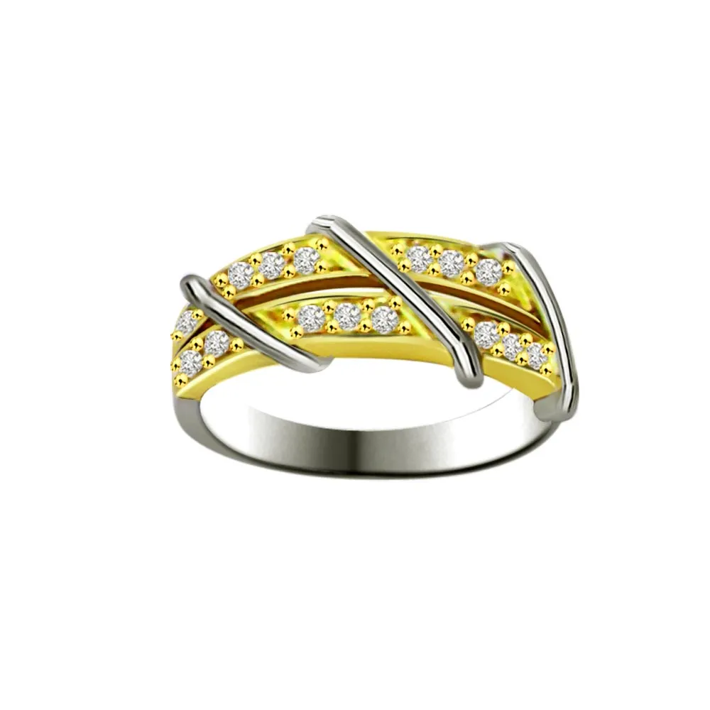 Shimmer Diamond Gold rings SDR878 -White Yellow Gold rings