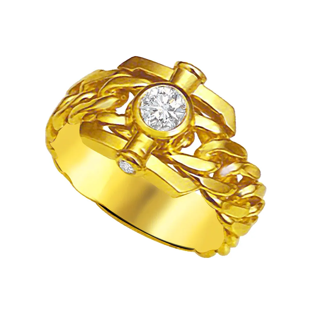 Trendy Real Diamond Gold Ring (SDR881)