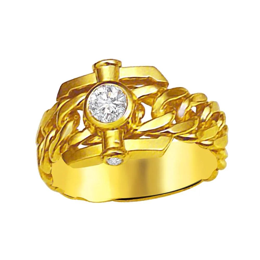 Trendy Real Diamond Gold Ring (SDR881)