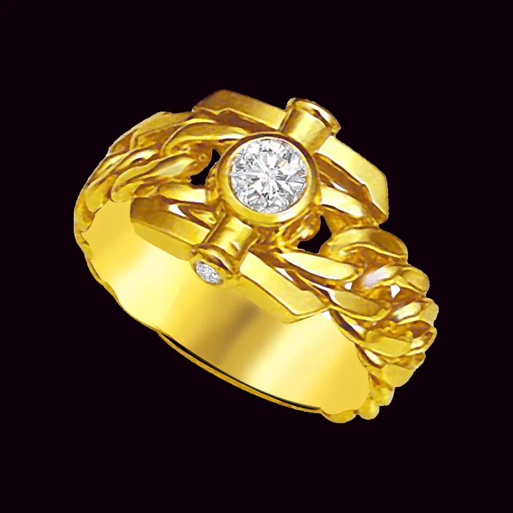 Trendy Diamond Gold rings SDR881
