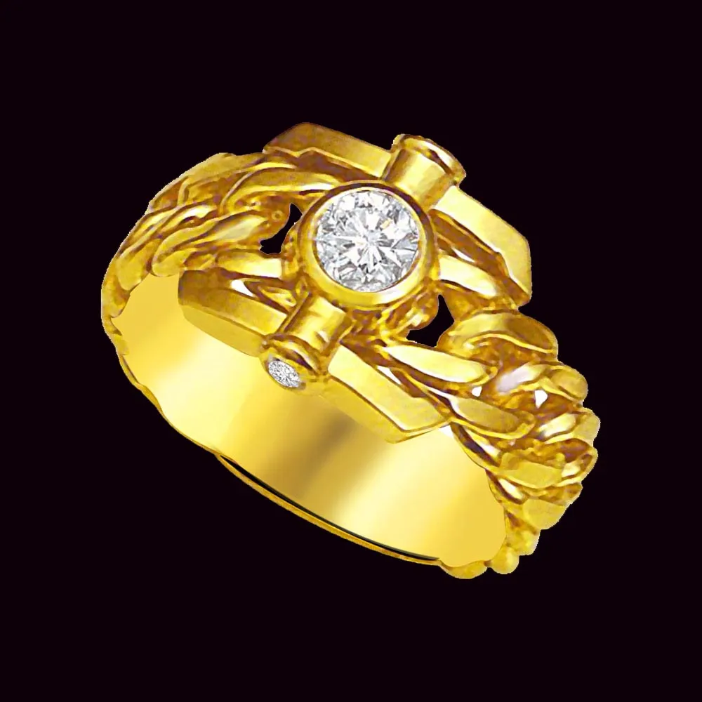 Trendy Real Diamond Gold Ring (SDR881)