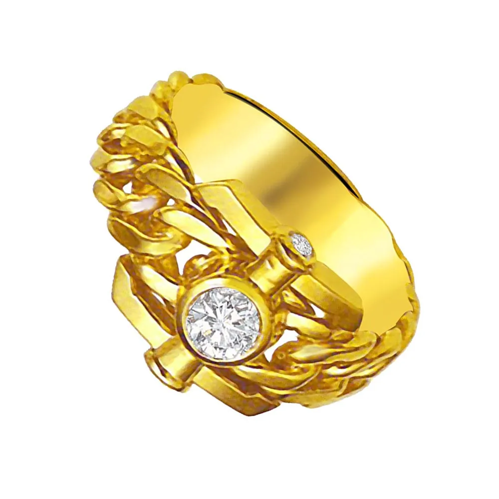 Trendy Real Diamond Gold Ring (SDR881)