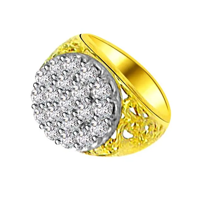 Trendy Real Diamond Gold Ring (SDR886)