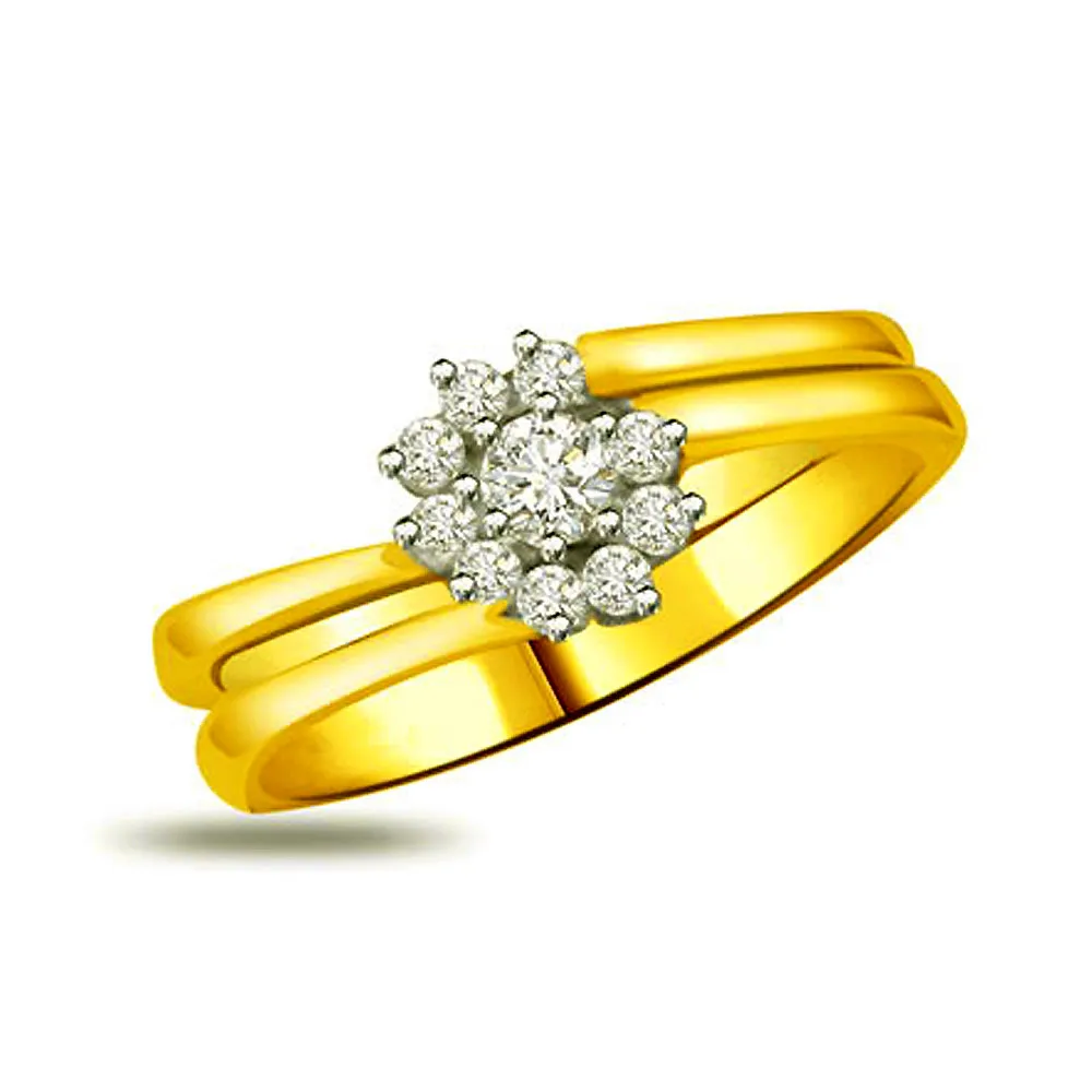 Flower Shape Real Diamond Ring (SDR887)