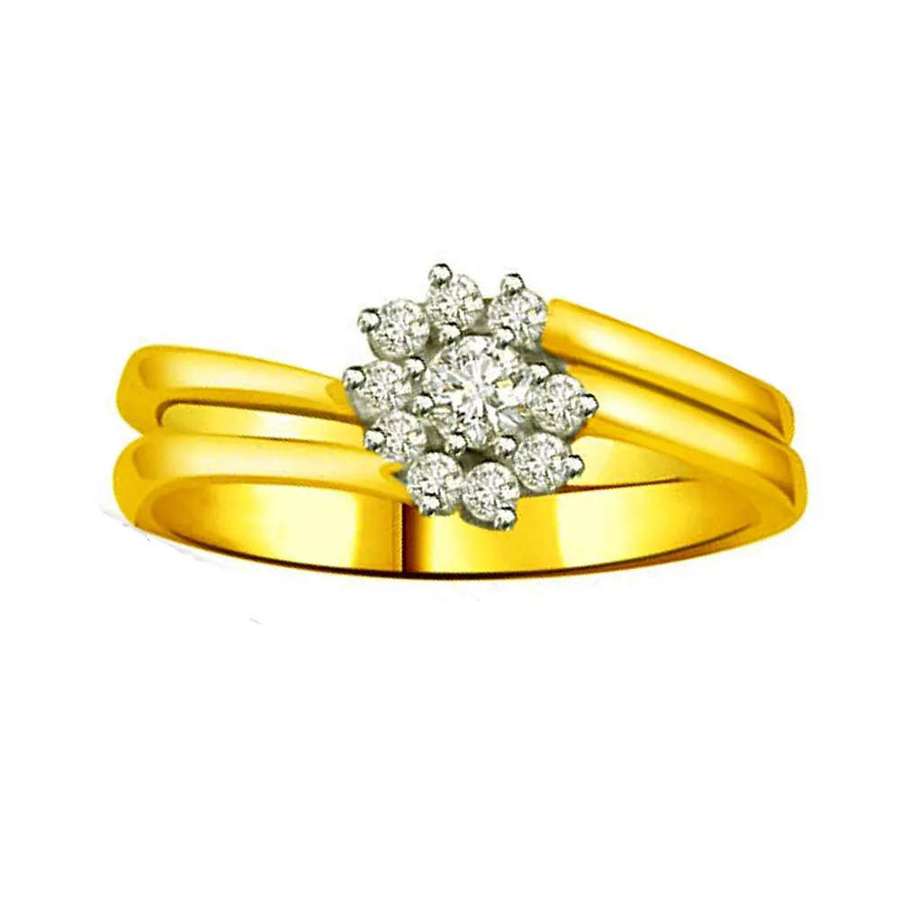 Flower Shape Real Diamond Ring (SDR887)