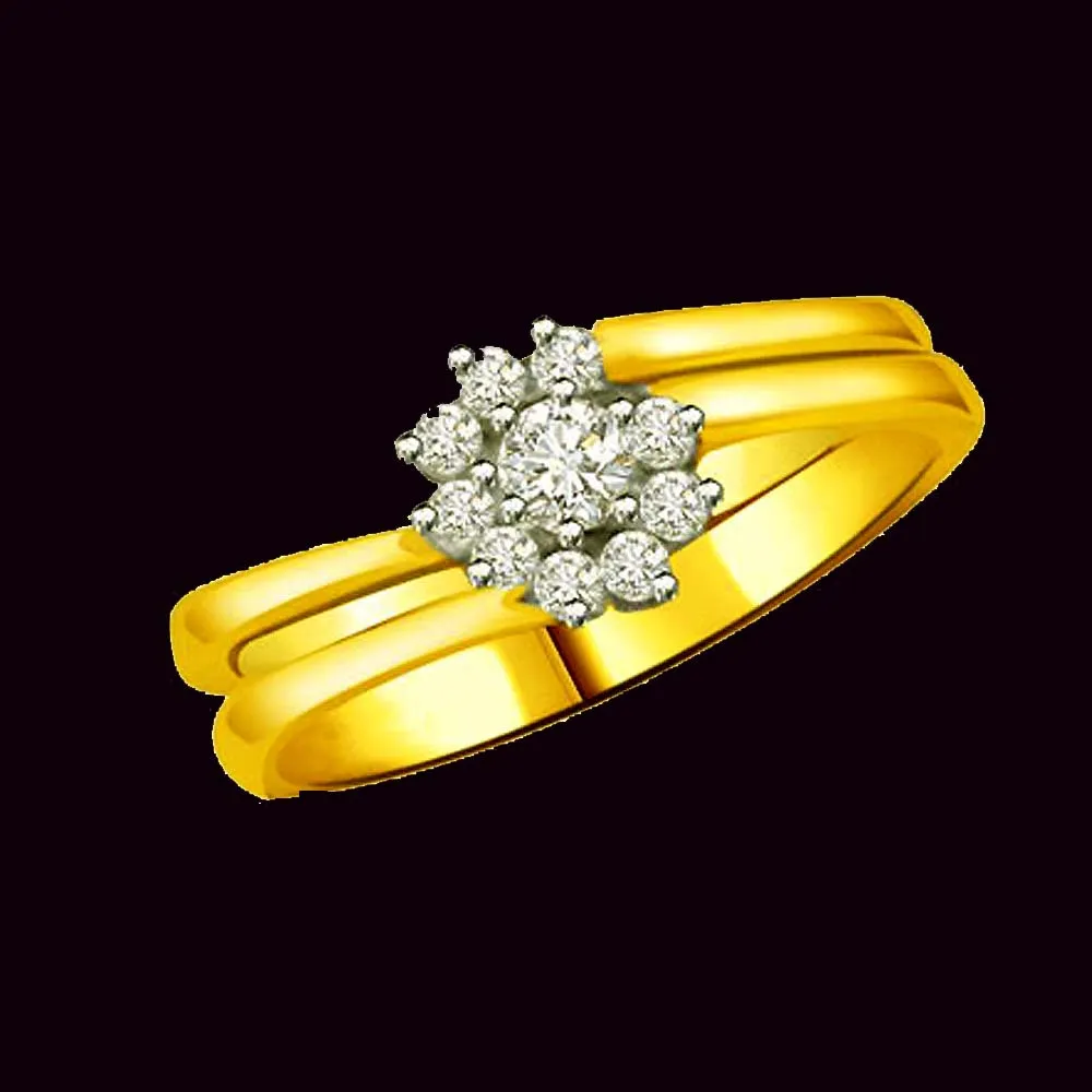 Flower Shape Real Diamond Ring (SDR887)