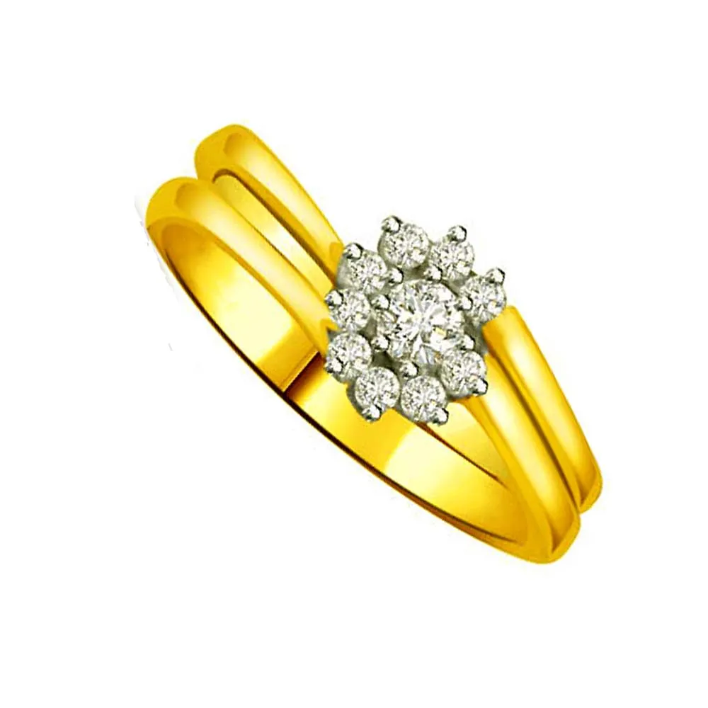 Flower Shape Real Diamond Ring (SDR887)