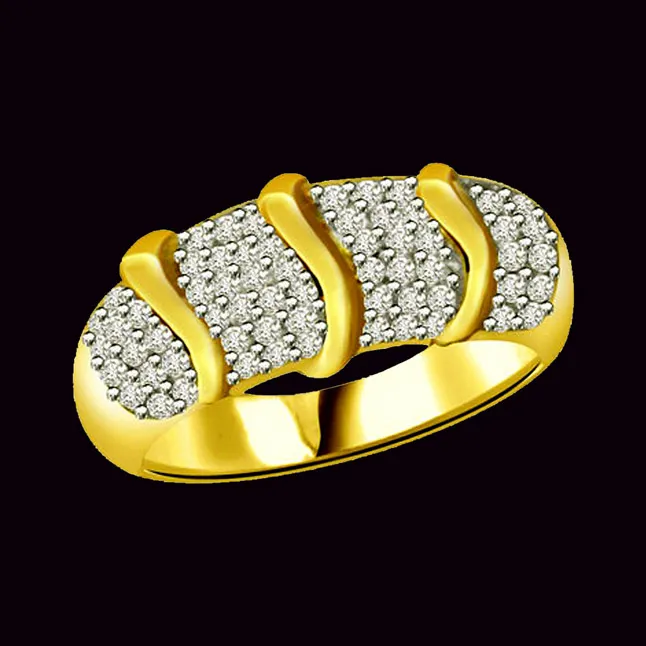 Trendy Diamond Gold rings SDR888 -2 Tone Half Eternity