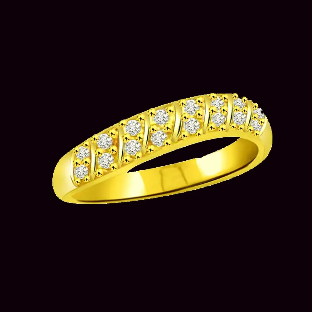 Pretty Diamond Gold rings SDR889 -Yellow Gold Eternity rings