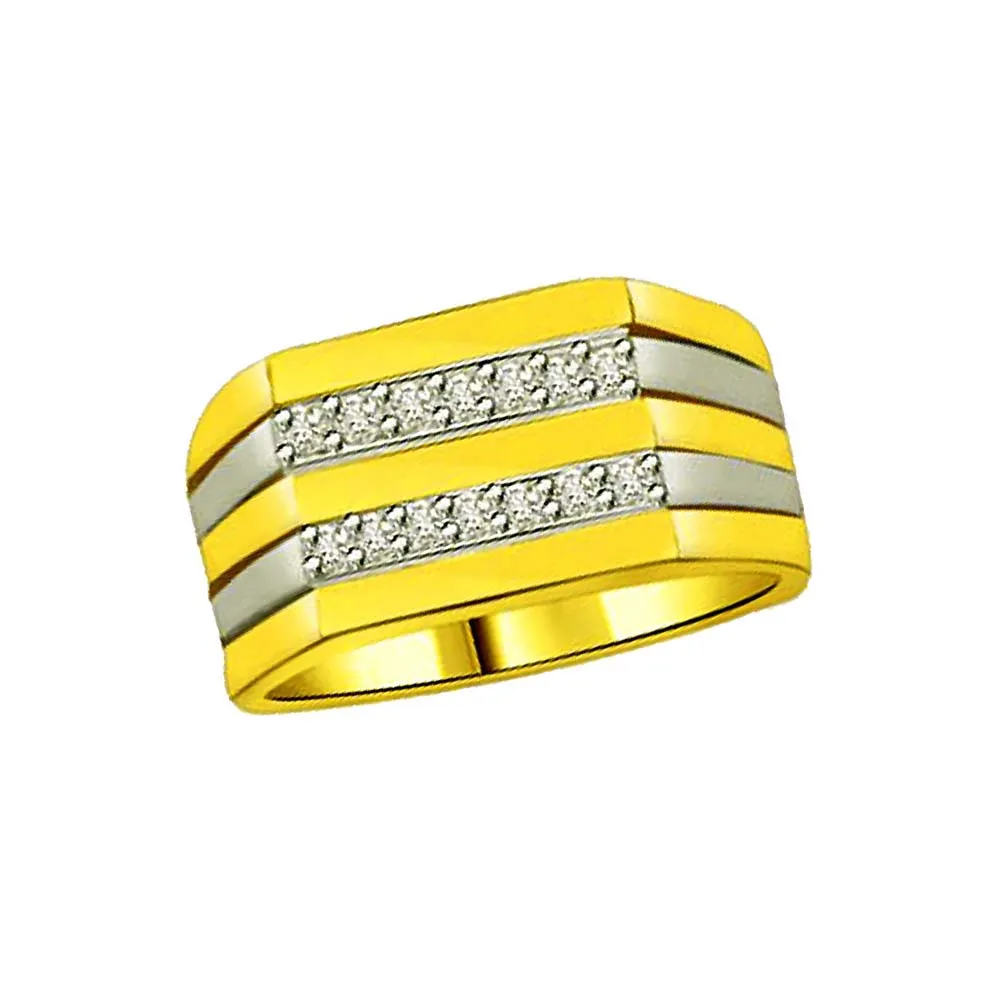 Shimmer Diamond Gold rings SDR890 -2 Tone Half Eternity