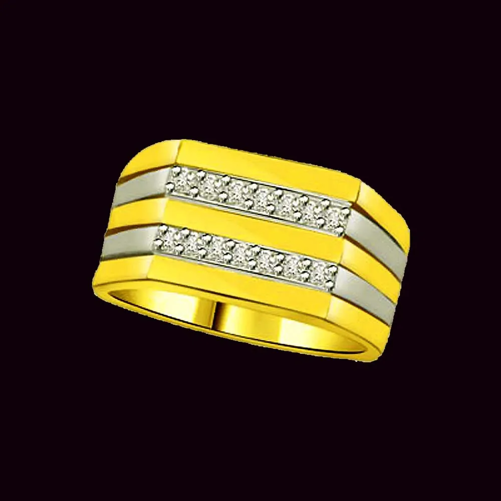 Shimmer Diamond Gold rings SDR890 -2 Tone Half Eternity