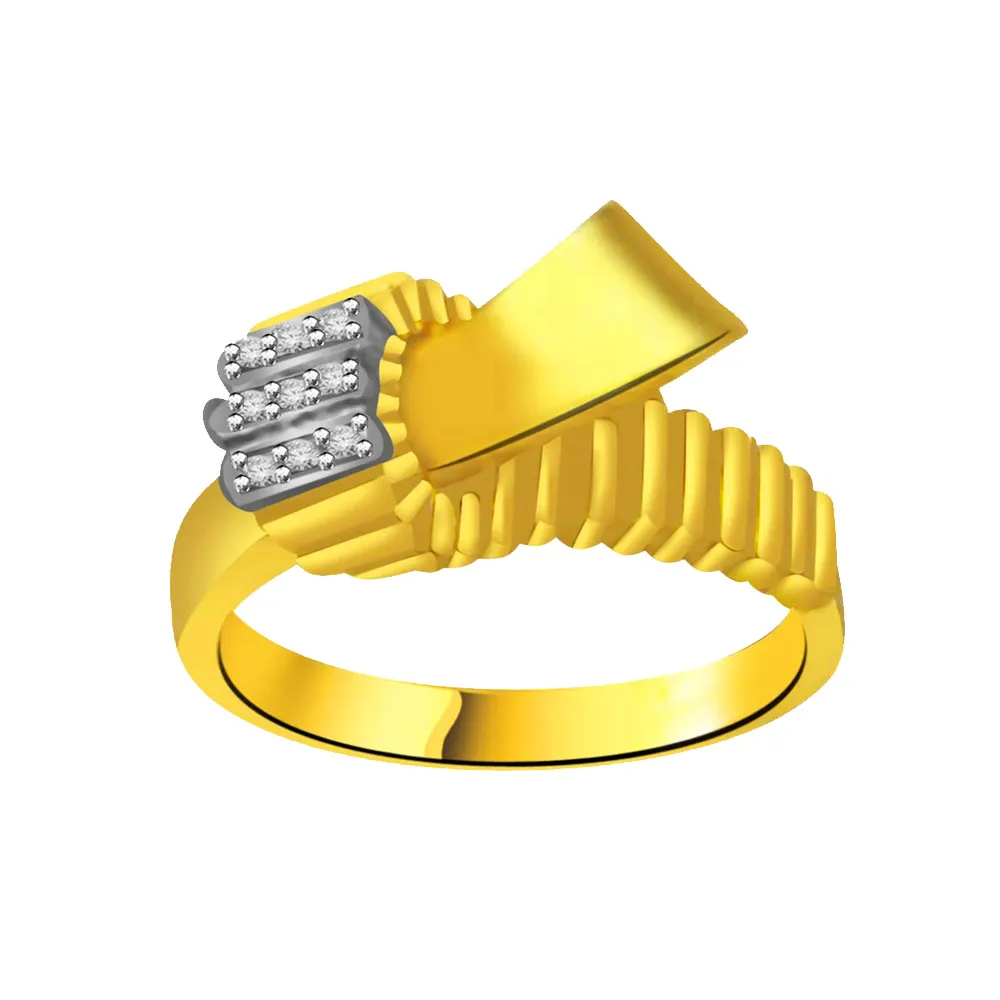 Trendy Real Diamond Gold Ring (SDR892)