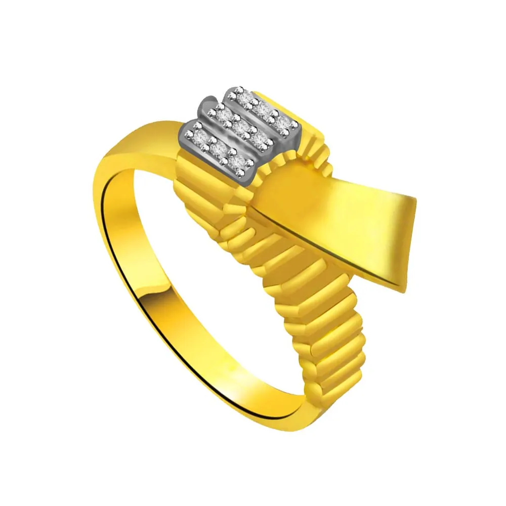 Trendy Real Diamond Gold Ring (SDR892)