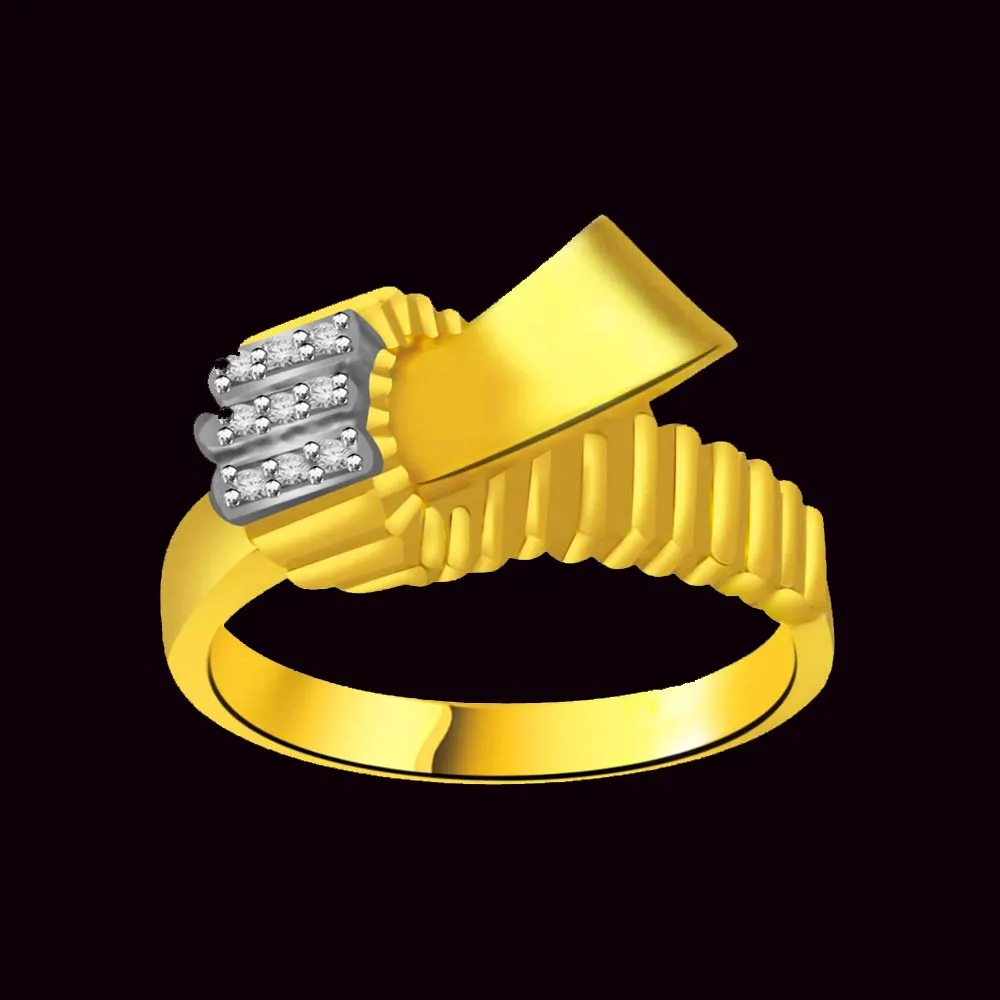 Trendy Real Diamond Gold Ring (SDR892)