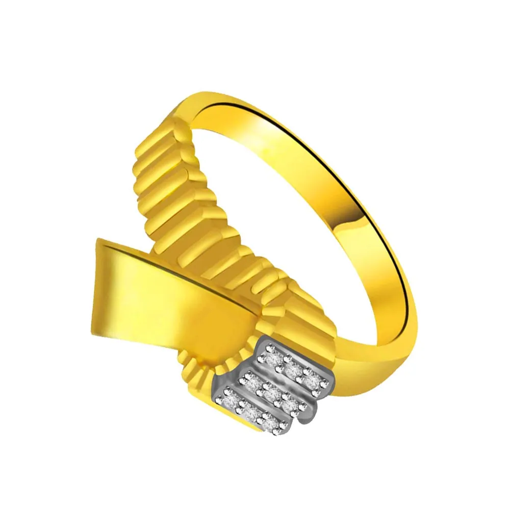 Trendy Real Diamond Gold Ring (SDR892)