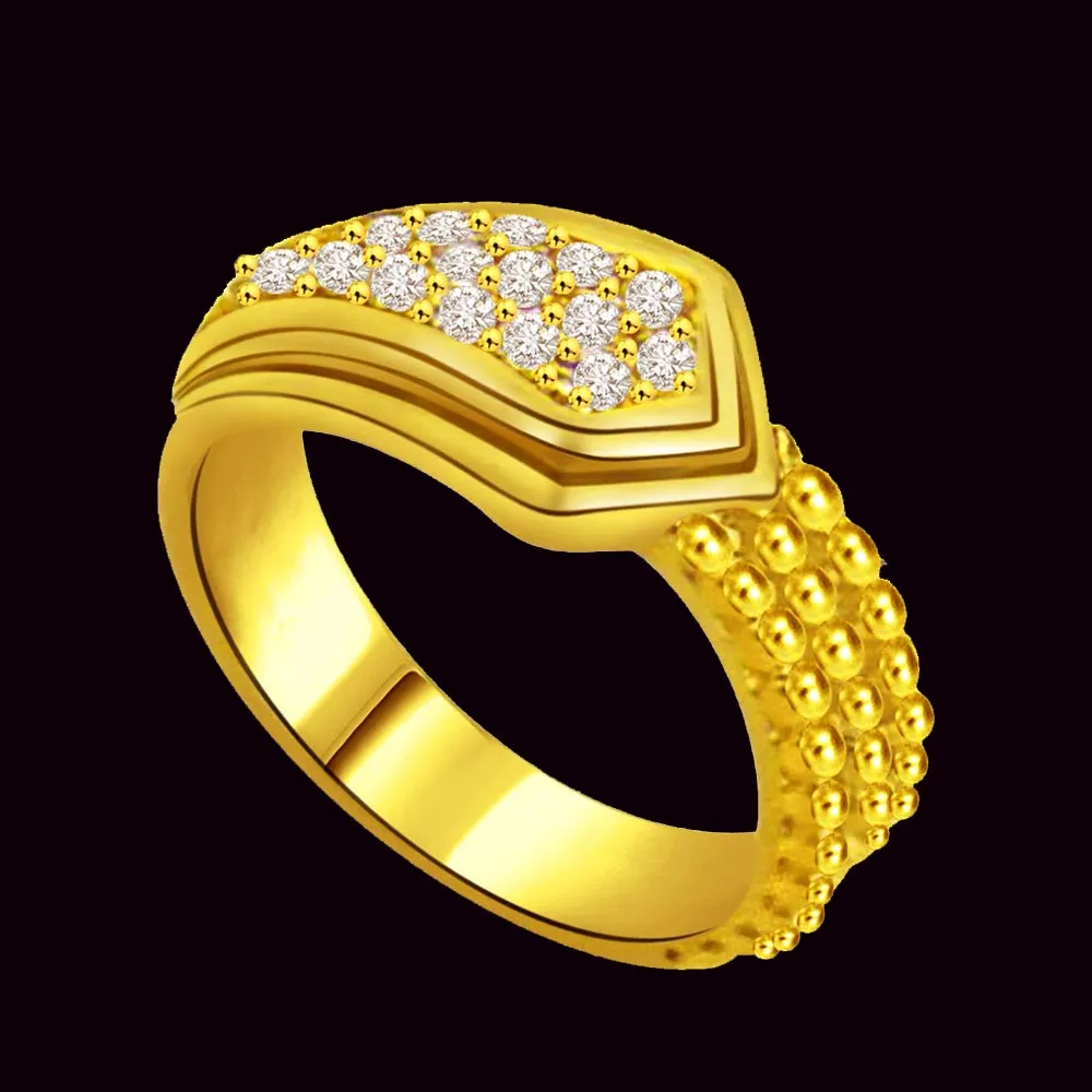 Pretty Diamond Gold rings SDR893 -Yellow Gold Eternity rings